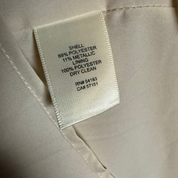 Eliza J Floral Jacquard Metallic Gold Fit & Flare Hi-Low Cocktail Dress Size 12 - Picture 8 of 10